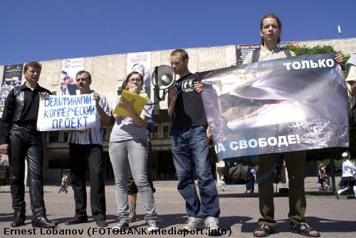 акция против дельфинария в Харькове